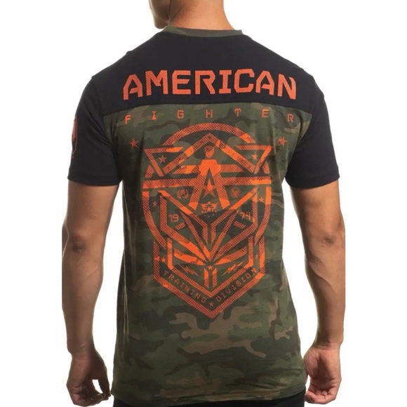 AMERICAN FIGHTER Men's T-shirt GLOVER Athletic Military Green XS-4XL - Picture 6 of 11